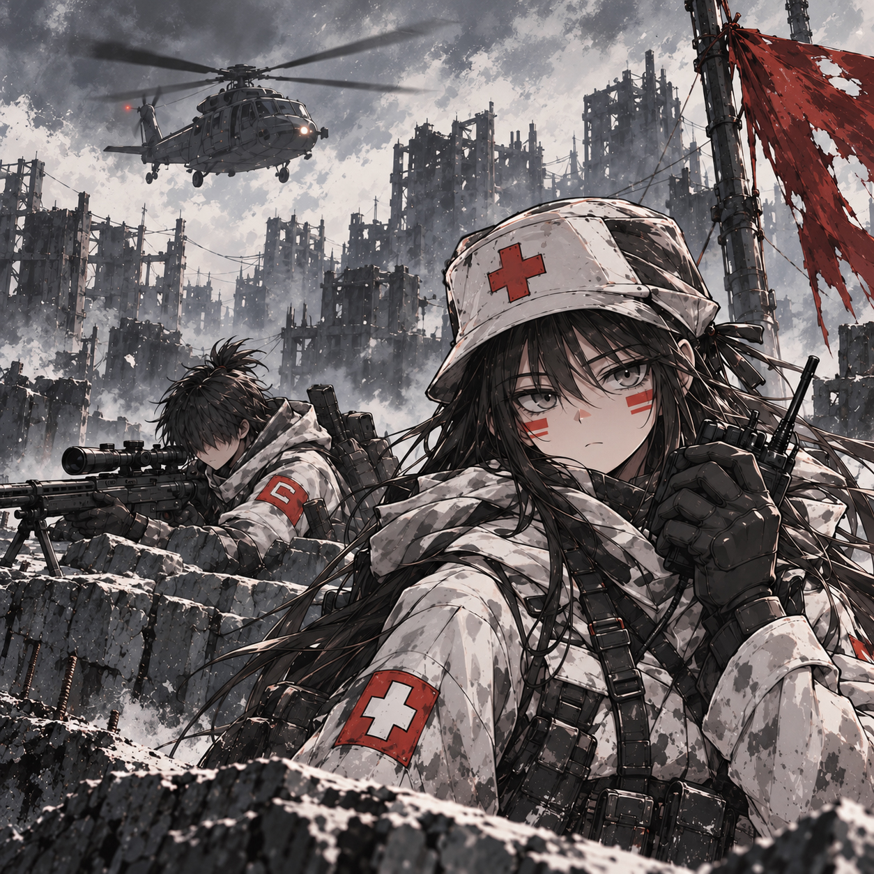 Medic and Sniper await evacuation
